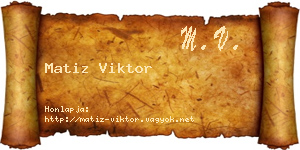 Matiz Viktor névjegykártya